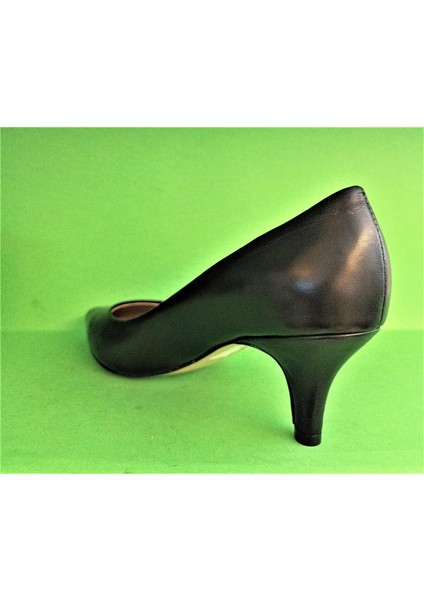Nish N324 Kadın Hakiki Deri Alçak Topuklu Klasik Stiletto Ayakkabı