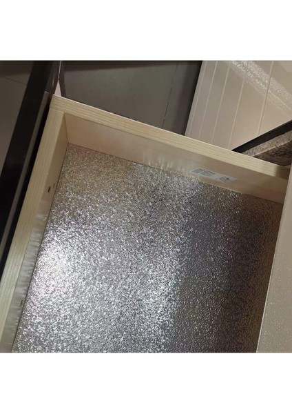 Rulo Gümüş Alüminyum Folyo Duvar Kağıdı, Kendinden Yapışkanlı , Su Geçirmez Folyo 2 mt x 60 cm