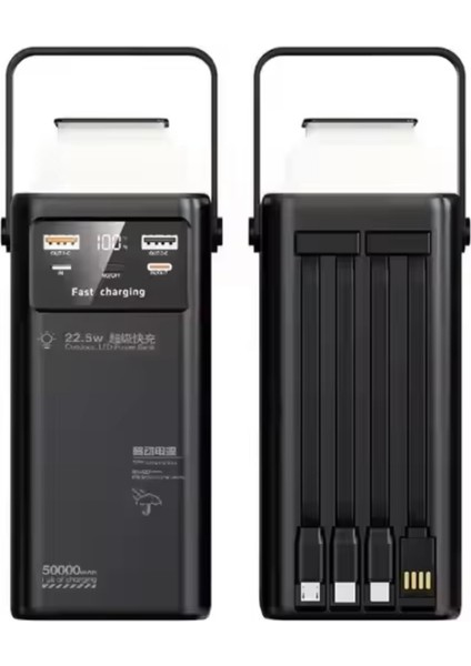 50000MAH Powerbank Taşınabilir Şarj Cihazı, 22.5W Hızlı Şarjlı Güçlü Işıklı Kamp Feneri fiyatları