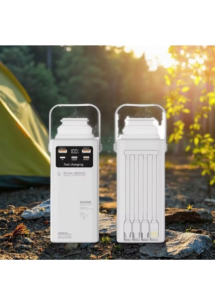 50000MAH Powerbank Taşınabilir Şarj Cihazı, 22.5W Hızlı Şarjlı Güçlü Işıklı Kamp Feneri fırsatları