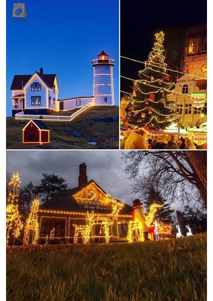 Solar Güneş Enerjili Esnek Flexible Şerit Hortum Bahçe Aydınlatma-10 Metre Sarı Günışığı Aydınlatma modelleri