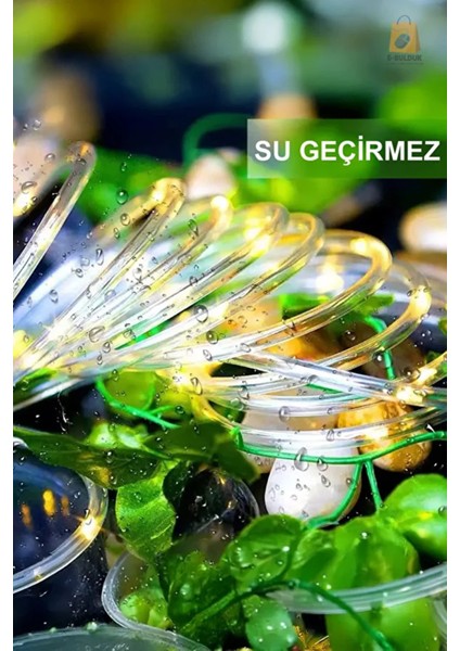 Solar Güneş Enerjili Esnek Flexible Şerit Hortum Bahçe Aydınlatma-10 Metre Sarı Günışığı Aydınlatma indirimleri