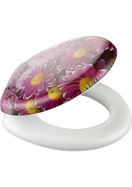Çiçekli Tuvalet Kapağı Süngerli Ekstra Yumuşak Wc Klozet Kapağı