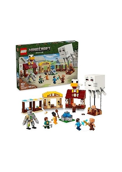 Minecraft Hortlak Balon Köy Saldırısı 21273-10 Yaş ve Üzeri Çocuklar Için Steve, Dawn, Piglin