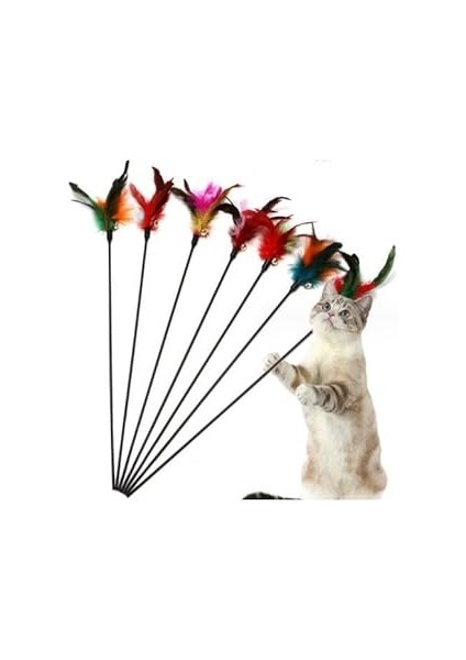 Çıngıraklı Tüylü Evcil Hayvan Oltası, Kedi Oyun Oltası Çıngıraklı, Kedi Eğlenceli Zaman Geçirme Içi