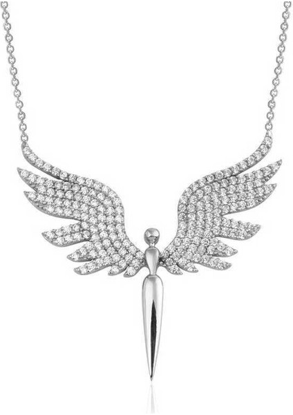 925 Ayar Gümüş Mikail Meleği Kadın Gümüş Kolye T4946 (945945)