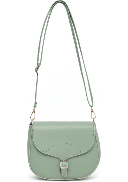 Mint Yeşil SHK17 Suni Deri, Tek Bölmeli, Çıtçıt Kapama, Ayarlanabilir Askılı,el, Kol ve Omuz Çantası