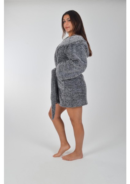 Kapşonlu Unisex Wellsoft Peluş Sabahlık | Borno modelleri