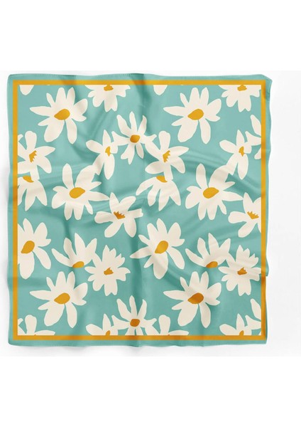 Papatya Desenli %100 Ipek Bandana 55X55 fiyatları