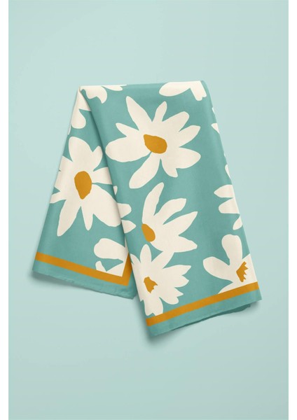 Papatya Desenli %100 Ipek Bandana 55X55 fırsatları