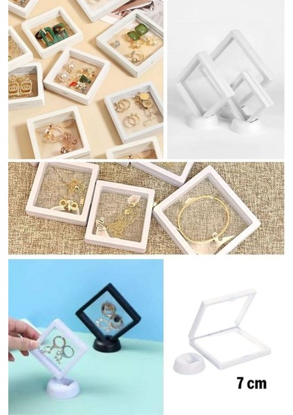 7x7 cm Standlı 3D Takı Ziynet Hatıra Saklama Kutusu Şeffaf Film Çerçevesiv fiyatları