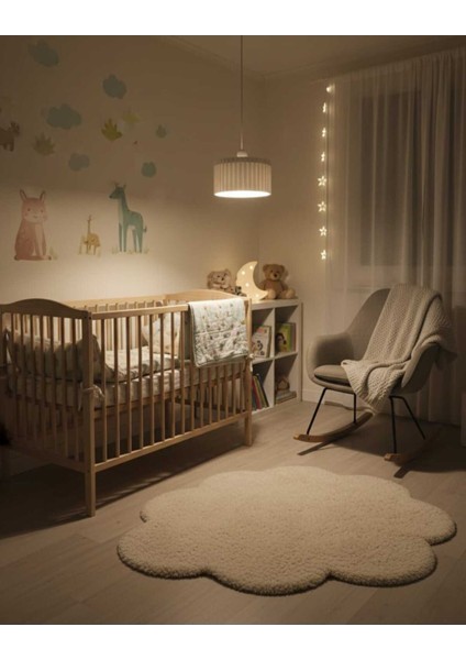 Lüks Beyaz Renk Modern Dekoratif Salon, Oturma Odası ve Mutfak Sarkıt Avize (Lamba Hediyedir)