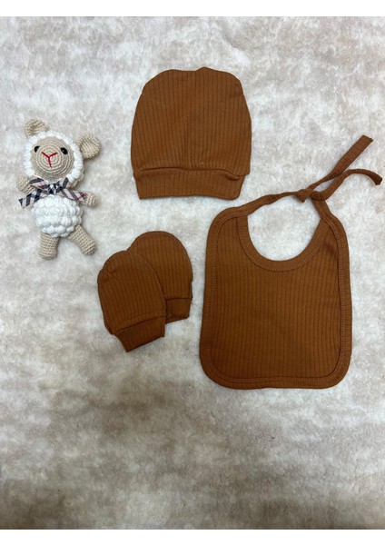 Kahverengi Ribana Kumaş 5’li Yenidoğan Bebek Seti -Hastane Çıkışı fırsatları