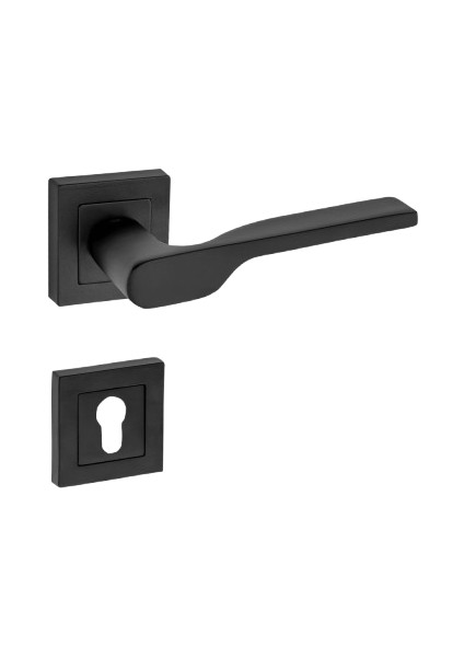 Sedir Kol Kare Rozetli Siyah Yale Kapı Kolu