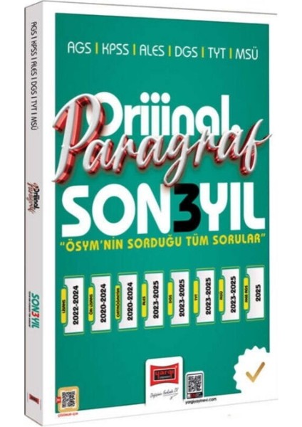 2026 Kpss Ags Ales Dgs Tyt Msü Orijinal Paragraf Son 3 Yıl Çıkmış Sorular Yargı Yayınları