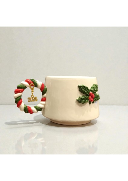 3D Kabartmalı Yeni Yıl 2026 Veya Harf Charm Hediyeli El Yapımı Seramik Kokinalı Kupa Bardak Mug modelleri