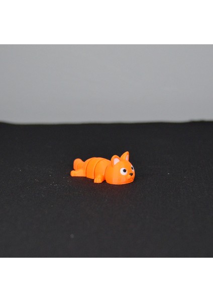 3D Hareketli Eklemli Turuncu Kedi Küçük Dekoratif Figür ve Süs modelleri