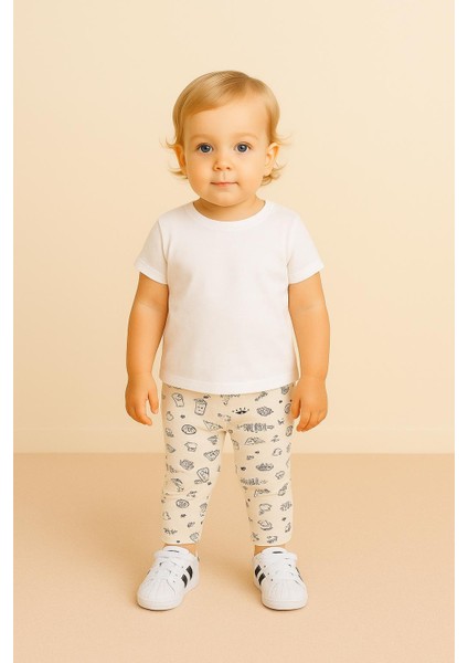 Desenli Kız Bebek Tayt