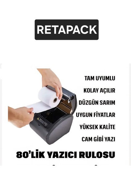 80X30 Termal Yazıcı Kağıdı – Fiş Rulosu (Yüksek Kalite) 50 Adet/ 5 Paket fiyatları