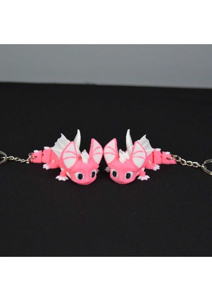 3D Hareketli Eklemli Pembe Ejderha Çanta Süsü ve Anahtarlık fırsatları
