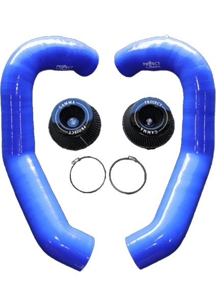 Bmw M5-M6 F06-F10-F12-F13 Blue Intakes And Black Filters