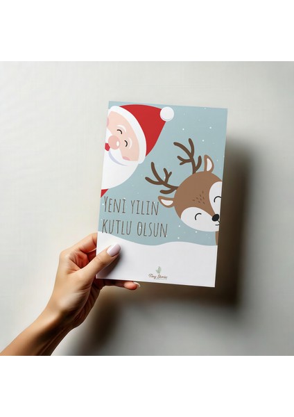 4'lü Yılbaşı Kutlama Kartı Seti/ Kartpostal modelleri