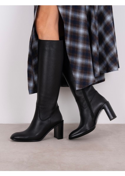 Zandra Siyah Hakiki Deri Kadın Çizme