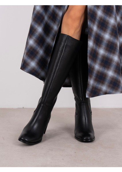 Zandra Siyah Hakiki Deri Kadın Çizme modelleri