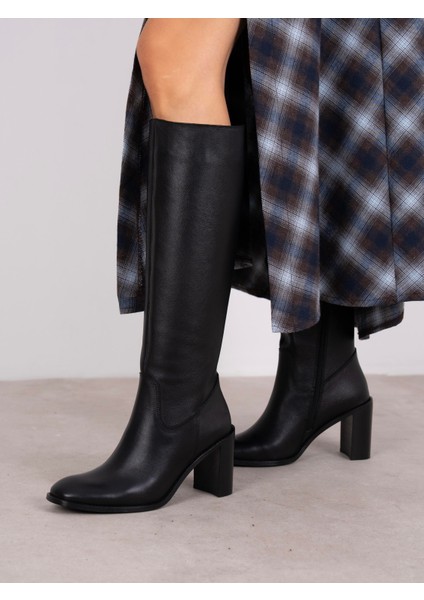 Zandra Siyah Hakiki Deri Kadın Çizme fırsatları