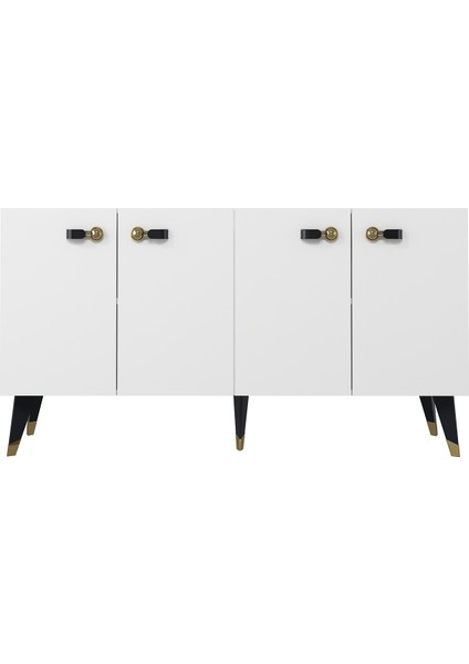 8222-64CT KB150 Konsol,tv Ünitesi Beyaz-Altın-Siyah fiyatları