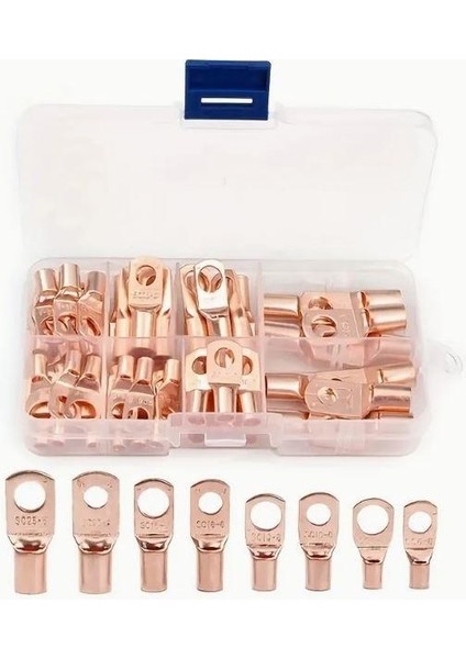 60 Adet Skp Sıkmalı Kablo Pabucu Bakır 6-25MM 8 Çeşit Şeffaf Çantada modelleri