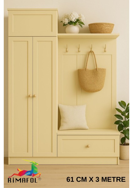 Mat Bej Mobilya Dolap Kaplama Folyosu 61 cm x 3 Metre indirimleri