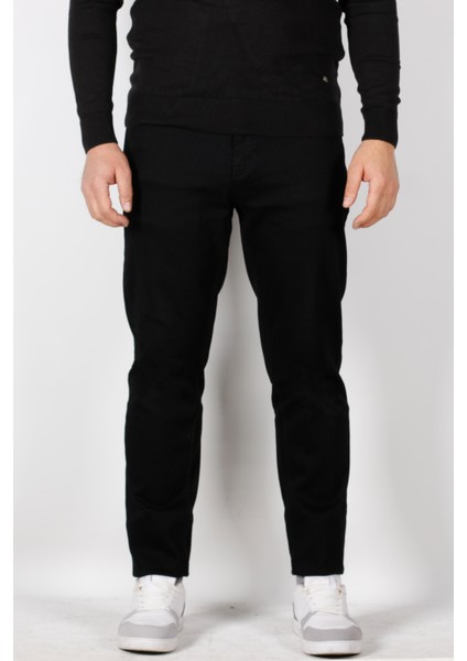 Erkek Kot Pantolon Slim Fit Dar Kesim 5 Cepli Siyah 2271 6144