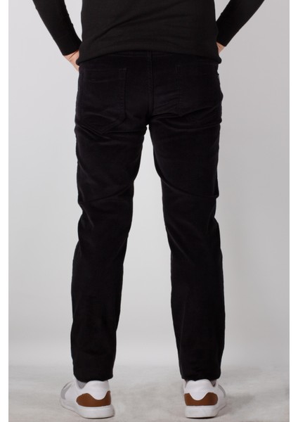 Erkek Kadife Pantolon Likrali Regular Fit Siyah 2228 modelleri