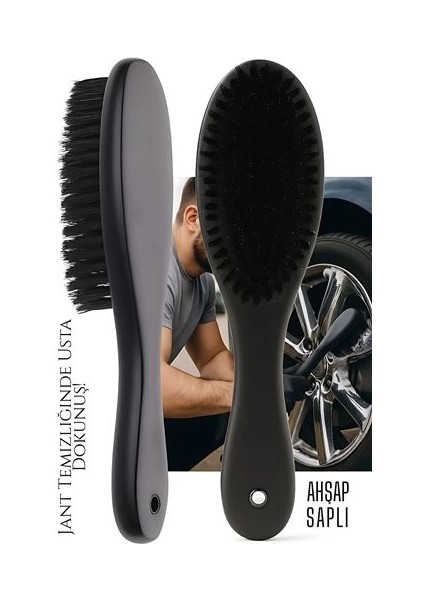 Bfs Jant Temizlik Fırçası Hassas Jant Temizleme Fırçası Ahşap Saplı