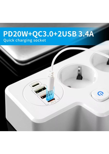 Çok Fonksiyonlu Akım Korumalı Priz ve USB Şarj Istasyonu - Ayarlanabilir Gece Lambalı fırsatları