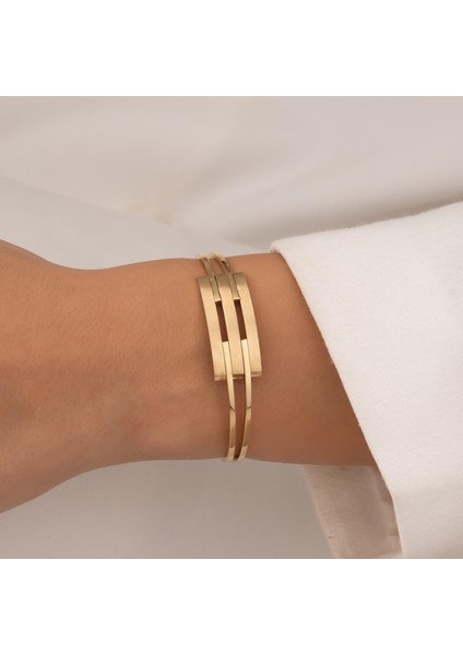 Kaburga Model 14 Ayar Altın Kelepçe