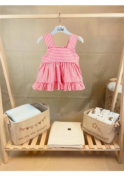 Çizgili Kız Bebek Elbise