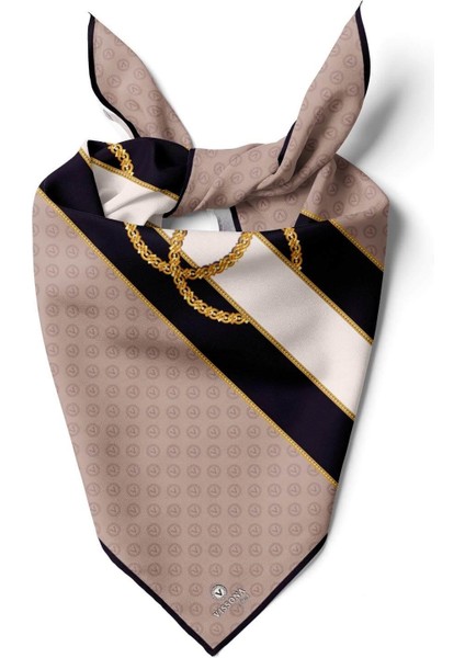 %100 Ipek Kadın Desenli Bandana 80X80