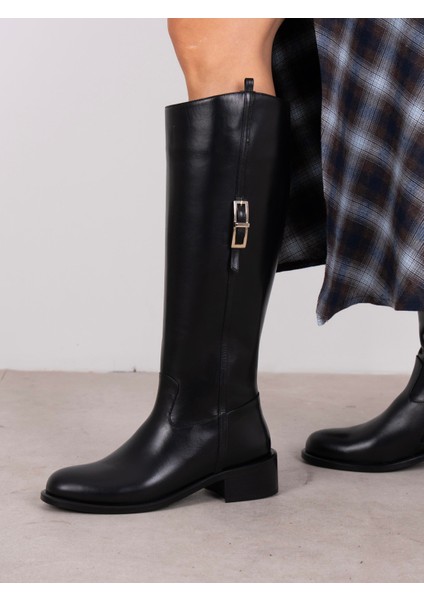 Zirya Siyah Hakiki Deri Kadın Çizme fiyatları