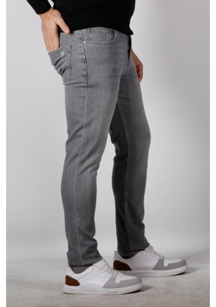 Erkek Kot Pantolon Slim Fit Dar Kesim 5 Cepli Gri 0521 6158 fiyatları