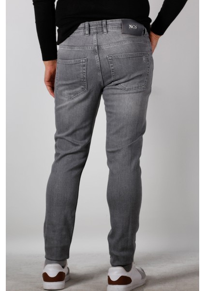 Erkek Kot Pantolon Slim Fit Dar Kesim 5 Cepli Gri 0521 6158 modelleri