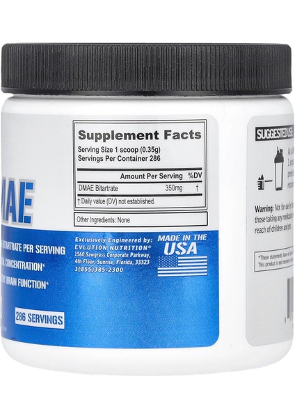 Dmae Brain & Cognitive Mental Concentration Support 286 Servis fiyatları