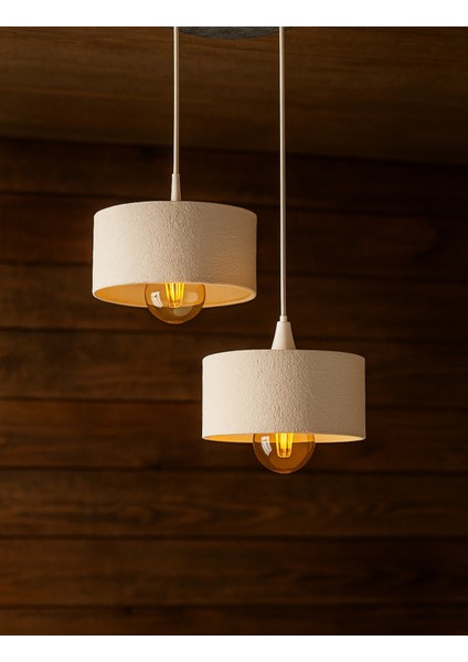 Ikili Beton Görünümlü Oval Avize Sarkıt, Toz Tutmayan, Vegan, Oturma Odası Salon Mutfak Çocuk Odası fiyatları