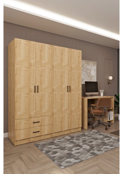 Ases HDF5358 Genç Odası Gardırop ve Çalışma Masası Hediyeli Beyaz - Safir Meşe modelleri