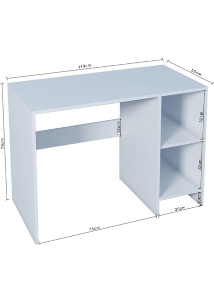 Ases HDF5358 Genç Odası Gardırop ve Çalışma Masası Hediyeli Beyaz - Safir Meşe