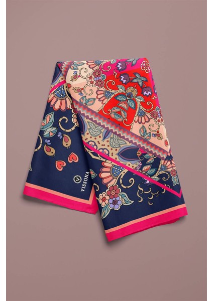 %100 Ipek Etnik Desenli Kadın Bandana fırsatları