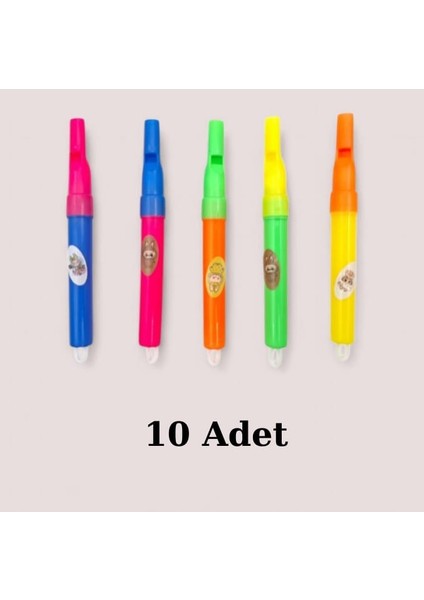 10 Adet Plastik Kuş Dili Düdük