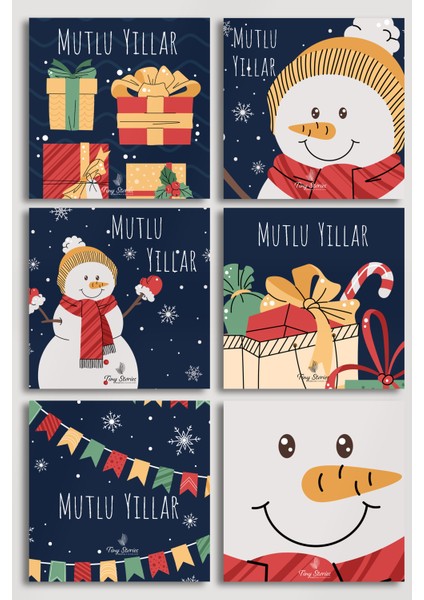 6'lı Yılbaşı Kutlama Kartı Seti/ Kartpostal