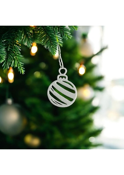 6 Parça Dekoratif Beyaz Yılbaşı Ağacı Süs Seti modelleri